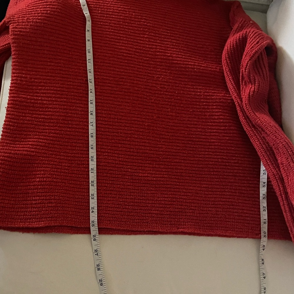 Pilcro Red Ribbed Cowl Neck Sweater - Picture 5 of 14